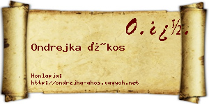 Ondrejka Ákos névjegykártya